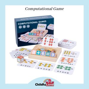 Wooden Block Number Computational Games for Kids Educational Toys and Math Toys 儿童益智数学玩具木制方块数字运算游戏