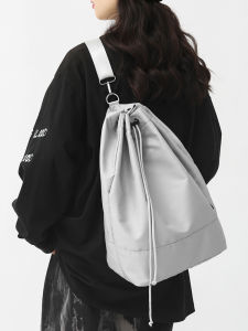 Sling/Backpack Bag Womens Pure Color Casual Handsome Mens Sports Cycling Shoulder Bag Minimalist Drawstring Bundle Crossbody Bag