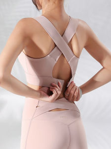 เสื้อชั้นในกีฬาสำหรับผู้หญิงแบบใหม่ที่มีโครงสร้างหลังแบบไขว้และมีหน้าอก ชุดโยคะสำหรับวิ่ง ชุดโยคะสำหรับผู้หญิง ชุดโยคะสำหรับวิ่ง