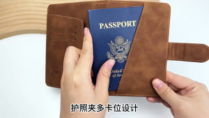 Block RFID Travel Passport Holder PU Leather Passport Protective Cover With Multi-Card Slot SIM Card Slot