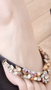 Sandal Jepit INGVIVI Wedges160-22  Sandal Ingvv Swarovsky Wedge Permata Spons  Spon Flip 5cm