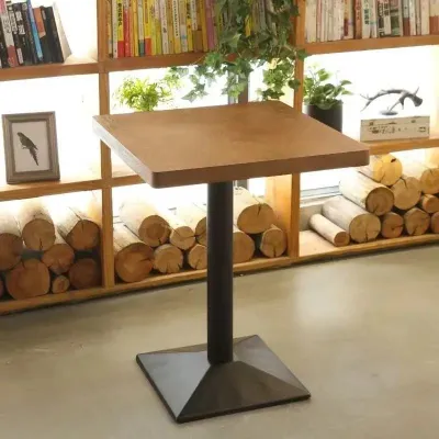 Simple Commercial Cafe Table and Chairs Set Solid Wood Dining Table Rattan Woven Chair