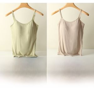 miiow | Womens Integrated Camisole Vest With Chest Pad Summer Beauty Back Inner Wear Base Layer Outerwear Belly Cover MiiOW 2024 New