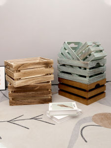 YINXIANGKONGJIAN | Solid Wood Storage Box Wooden Retro Display Decor