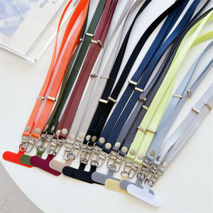 Universal Adjustable Mobile Phone Lanyard Crossbody Necklace Strap Phone Case With Patch Protection Case Polyester Phone Cord