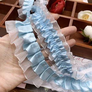 Vải Thêu Viền Xanh Cao Cấp DIY Vật Liệu Trang Trí Vải Thắt Lưng Viền Ren Vật Liệu Hỗ Trợ Phong Cách Nhỏ Fan Valley Beauty Pack