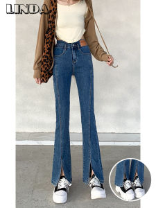 High Waist Body-hugging Distressed Bell-tickles Womens Jeans Spring Summer Paintings Rhinestones Zippers Coated Denim Jeans