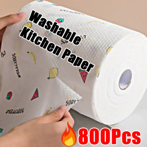 800pcs Washable Kitchen Tissue Paper / Large Size One Time Use Lazy Rags / Disposable Dishwashing Paper Thickened Non-woven Dishcloths / Anti-Oil Cleaning Cloth