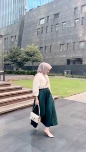 Rok Plisket Premium Size Jumbo XXL Bahan Hyget Premium | Bawahan Wanita Muslim Terlaris