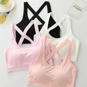 พร้อมส่งชุดชั้นในเด็กระยะเวลาการพัฒนาชุดชั้นในเด็กผู้หญิงผ้าฝ้าย คละสี3ตัวเสื้อกั๊กเสื้อชั้นในเด็กผู้หญิง