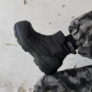 CESONMIE Waterproof Fleece Lined Snow Boots Outdoor Functional Shoes Black Thick Bottom Warm Casual Short Booties for Men