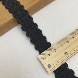 เส้นด้ายขอบสีดำขาวสไตล์สตรีทแฟชั่นฤดูใบไม้ร่วง/ฤดูหนาว DIY อุปกรณ์ตกแต่งเสื้อผ้าและเสื้อคลุม เส้นด้ายขอบปักลาย