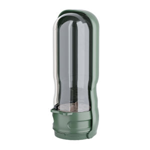 Portable Pet Water Bottle One Touch Button Large Capacity Water Recovery Collapsible Tray Leak Proof