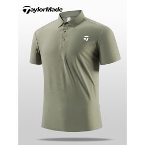 Taylor May Mens Cool Golf polo Fir Summer Short-Sleeved Quick-Drying Clothes Stretch Outdoor Sports Casual T-Shirt
