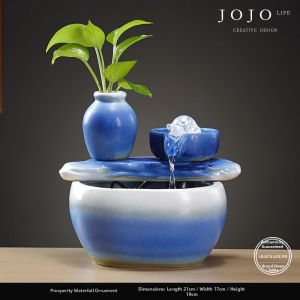 Zen Style Wealth Ceramic Water Fountain