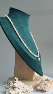 [ Woosilver ] Vòng Cổ Trai Ngọt Oval Trắng Ánh Hồng Kèm Mặt - Secondhand SI - NTT87
