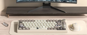 WOMIER 134 Keys Brown Bear MOA Profile PBT Keycaps Customs Dye Sub Key caps for 61/87/104 Cherry MX Switch Gaming Mechanical Keyboard