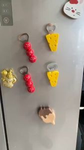 Opener Kawaii Candied Haws Cheese Refrigerator Magnets Home Decor Kitchen Gadgets Cute Bottle Opener Keychain