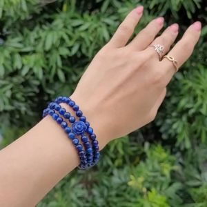 Chuỗi 3v Kyan (Saphir Nước) mix hoa mẫu đơn Kyan - Phong Thủy TUDO