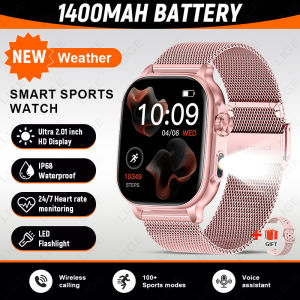 LIGE | LIGE NEW 2.01" HD Screen 1400mAh Big Battery Smart Watch for Men Women Heart Rate Health Monitor Bluetooth Call Smartwatch 2026