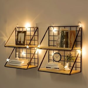 ชั้นเก็บของติดผนัง ชั้นแขวนข้างเตียงแบบไม่เจาะติดผนังจำนวน1ชิ้น