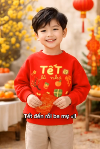 Áo Tay Dài Tết Hình In Ngựa Mặc Thoải Mái-ATD25