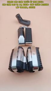 Combo Gác chân trước cao su trước ốp inox N3SS+Gác chân sau YA mạ Niken+Bọc chống nghiêng lắp xe máy SiriutVivaSmash