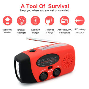 [Fast Delivery] Solar Radio Emergency Hand Crank Radio AM/FM/NOAA Weather Radio LED Flashlight Cell Phone Charger for Outdoor Camping Hiking Travel