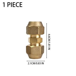 Copper Pipe Extension Joint Connector Pipe Coupling Adapter with Flare Nut Flare Fitting for Air Conditioning Refrigeration Tube