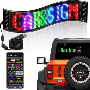 59x12cm Programmable Led Sign Matrix Pixel Panel Lamp Flexible Led Auto Animation Display Board Bluetooth App Control for Truck