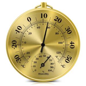 Nhiệt Kế Đo Độ Ẩm Treo Tường 10CM Kim Loại Hiển Thị Analog Dùng Cho Nhà Ở Vườn Kho - Máy Đo Nhiệt Độ Và Độ Ẩm