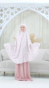 Mukena Anak Luxury Asyila Usia 5-14 Tahun | Mukena Remaja Tanggung | Mukena Anak Motif Bunga | Mukena Anak Premium