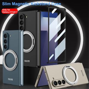 for Samsung Galaxy Z Fold 7 Case with Screen Protector Fit for MagSafe360° Rotate Metal Ring Stand Camera Protection Shockproof Wireless Charge Slim Kickstand Case Cover for Z Fold 6 caseZ Fold 5 Case