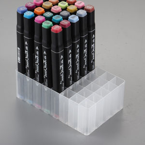 Eco-Friendly Desktop Organizer Box for 30/40 Colors Marker Pens Plastic Storage Box Pen Holder Stationery Business Supplies