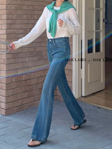 กางเกงยีนส์ทรงขาบานเอวสูงสำหรับผู้หญิง Daiclaire E355 ฤดูใบไม้ผลิและฤดูใบไม้ร่วง กางเกงยีนส์ผู้หญิงลำลอง
