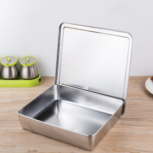 Stainless Steel Rectangular Lunch Box Small Rice Box Square Seasoning Box Storage Container Adult Size 501mL-600mL Capacity