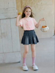 XIANGYING | High Waist Cotton Denim Short Skirt