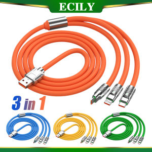 ECILY  Dây Sạc Nhanh 3 Trong 1 120W Cho I-Phone Huawei Cáp Sạc Micro USB Type C Dây Sạc Nhiều Cổng Usb