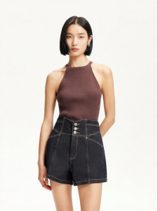 Vero Moda | Cotton Lyocell A-Line Denim Shorts