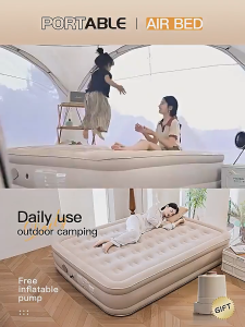 Air Bed Double or Single Inflatable Bed Queen or King Family Size For Camping With Pum