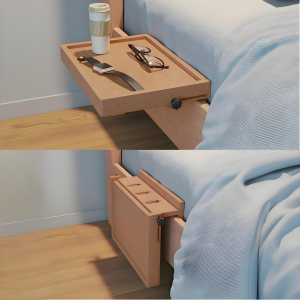 Foldable Narrow Table Side Shelf Space Saving Furniture Bedside Table Small Apartment Living Room Decorations Storage Rack