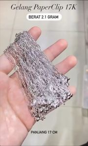 Gelang Emas Asli Kadar 75 17K Paperclip Nori Whitegold Putih Rantai Tangan