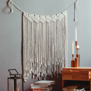 Nordic Bohemian Handmade Woven Tapestry Wall Decor Living Room Bedroom Headboard Background Creative Wall Decor Rectangle Cotton