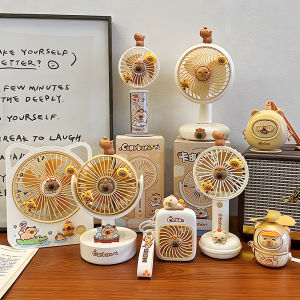Mini Portable Student Fan Desktop Cartoon Fan Sleep Aid Desk Fan Handheld Electric Mini Fans for Summer Cooling