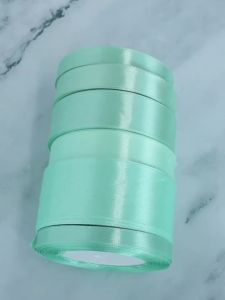 Màu Xanh Bạc Hà Satin Ruy Băng 25 Yards Nhiều Chiều Rộng 0.6-3.8Cm Cho DIY Đám Cưới Tiệc Giáng Sinh Bó Hoa Quà Tặng Gói Trang Trí