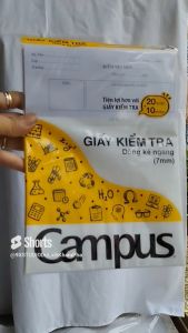 Giấy Kiểm Tra Dòng Kẻ Ngang Campus 7mm KOKUYO 20 Tờ Đôi 10 Tờ Đơn Kích Thước 179x252 Bổ Sung Hệ Thống Đánh Dấu Thông Minh Dành Cho Học Sinh Cấp 2 Cấp 3