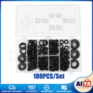 ★Same Day Shipping★ 180Pcs Rubber Grommet Assortment Contain 8 Popular Sizes Gasket Firewall Hole Plug Set Electrical Wire Gasket Kit for Car High Quality CYB-Rubber-Grommet