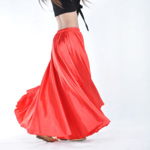 Belly Dance Performance Skirt Large Swaying Eight-Sided Satin Flamenco Dance Skirt Belly Queen Womens Sportswear Yoga Fitness