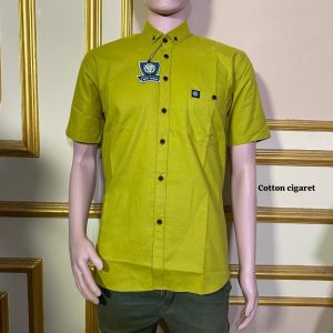 SAGE KEMEJA POLOS PRIA LENGAN PENDEK BAHAN KATUN CIGARET