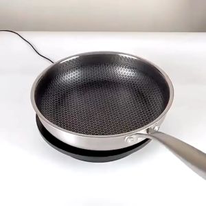 Chảo Chống Dính Vân Tổ Ong Chất Liệu Inox 304 Đường Kính 28cm Dùng Cho Mọi Loại Bếp Chống Xước Chống Gỉ Hàng Cao Cấp